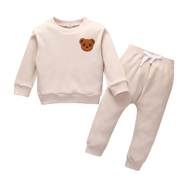 Ribbed Bear Lounge Set - Toddler Clothes Boys Sets