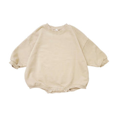 Long Sleeve Basic Cotton Sweater Romper