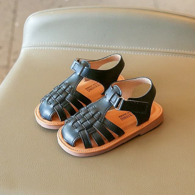 Bindi - Vintage Woven Kids Sandals, Colour - Black.