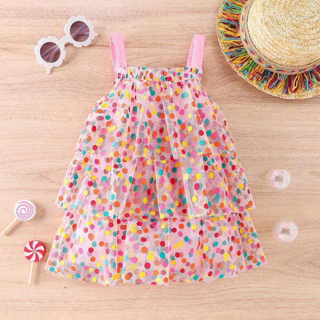 Tandy - Confetti Rainbow Polka Dot Tulle Dress.