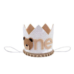 First Birthday Party Crown Hat - Lion and Bear.