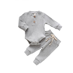 Baby Lounge Set, Ribbed Cotton - 18 Colours