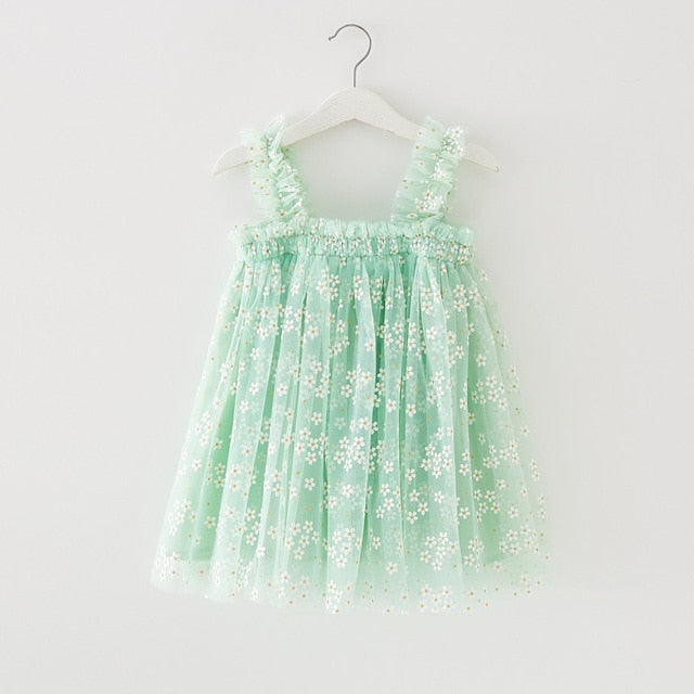 Sophia - Girls Mint Daisy Dress with Tulle & Cotton Lining Sophia - Girls Mint Daisy Dress with Tulle & Cotton Lining.