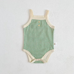 Kimmy - Summer Onesie , Gingham Bodysuit Onesie