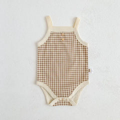 Kimmy - Summer Onesie , Gingham Bodysuit Onesie