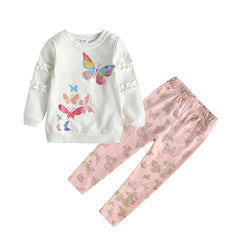 Girls Clothing Sets Cotton & Butterfly Clothing Set