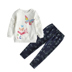 Girls Clothing Sets Cotton & Butterfly Clothing Set