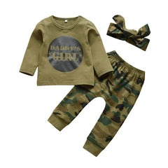 Daddy's Girl - Army Print Baby Girl Clothes Set