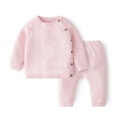 Baby Girl Clothes Set - Knitted Lounge Set - Pink