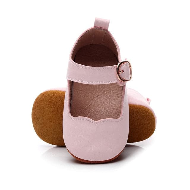 Urban Mary Janes - Genuine Leather Baby Mary Jane Flats, Toddler First Walkers, Colour - Pink.