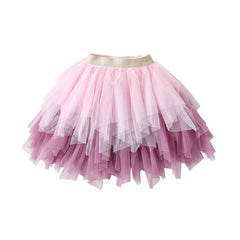 Pink Purple Layer Tulle Tutu Skirt 3T-8T