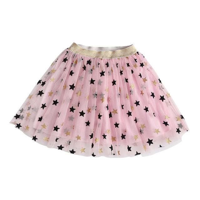 Girls Pink Star Tulle Tutu Skirt 3T-8T