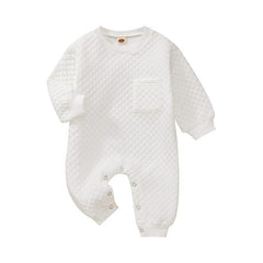 Unisex Baby Quilted Fleece Jumpsuit , Color - White
