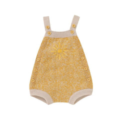 Newborn Knit Romper Sun Embroidery