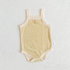 Kimmy - Summer Onesie , Gingham Bodysuit Onesie