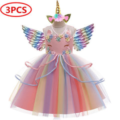 Dreamy Girls Kids Unicorn Party Dress - 4 Colours & Styles