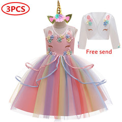 Dreamy Girls Kids Unicorn Party Dress - 4 Colours & Styles