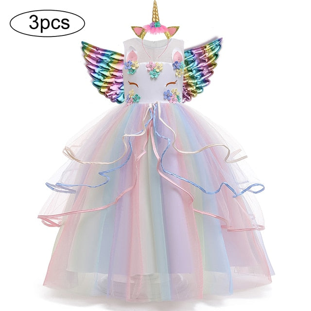 Dreamy Girls Kids Unicorn Party Dress - 4 Colours & Styles