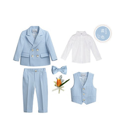 British Style Boys Wedding Suit - Sky Blue