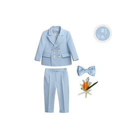 British Style Boys Wedding Suit - Sky Blue