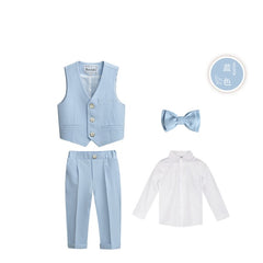 British Style Boys Wedding Suit - Sky Blue