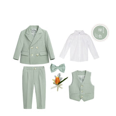 British Style Boys Wedding Suit - Sage Green