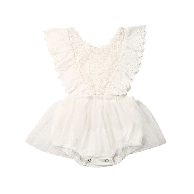 Mara - Baby Girl Tulle & Lace Dress Romper.