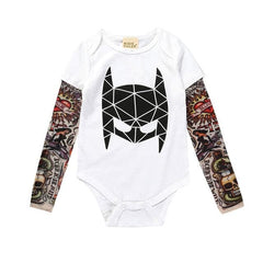 Batman Tattoo - Baby Rock Style Tattoo Romper Onesie.