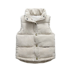 Otis - Corduroy Kids Vest Jacket, Milk Beige