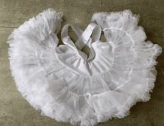 White Tutu Fluffy Layered Skirt -  Girls Ballerina Pettiskirt, Fluffy Children Ballet Skirts.