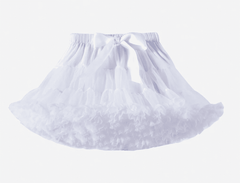 White Tutu Fluffy Layered Skirt -  Girls Ballerina Pettiskirt, Fluffy Children Ballet Skirts.